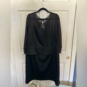 JM Studio by John Meyer Women's Black Plus Size Mesh Cocktail Dress 22W